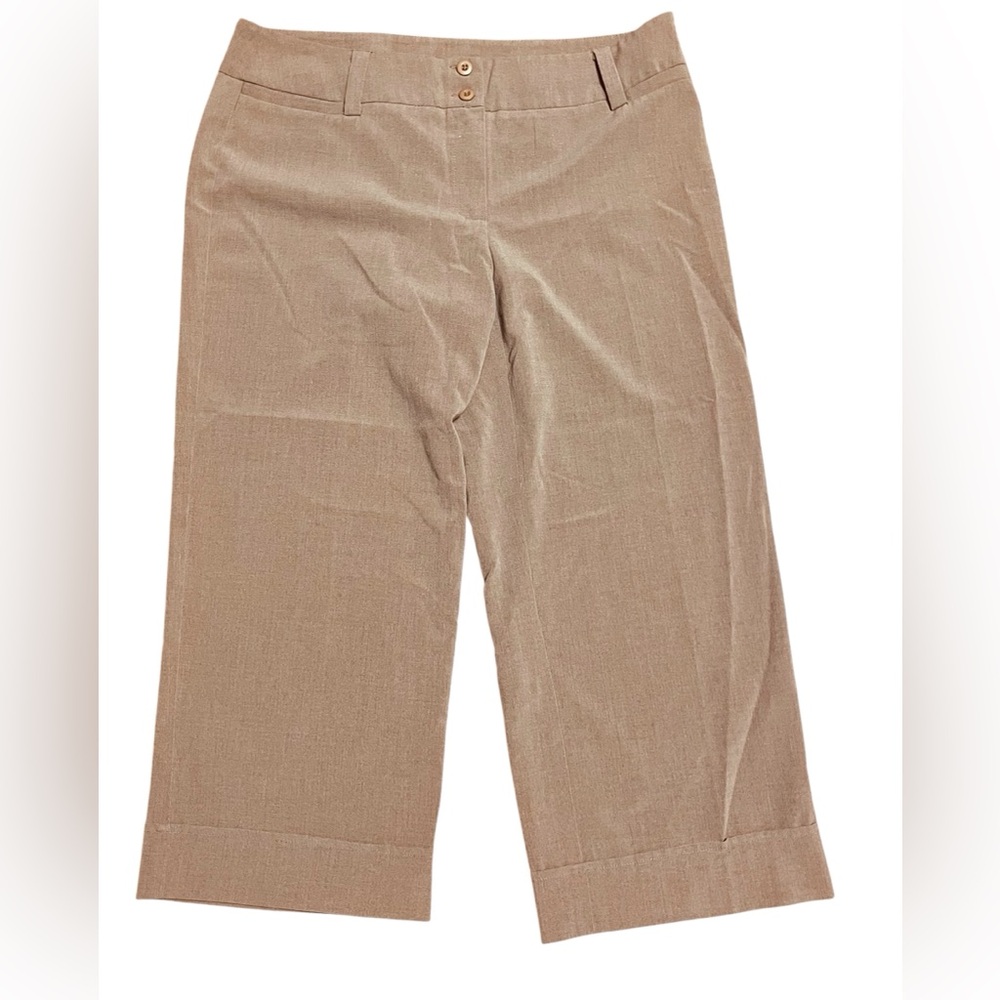 AGB Capri Pants Dark Beige Cropped Slacks Woman’s Size 12 NWOT